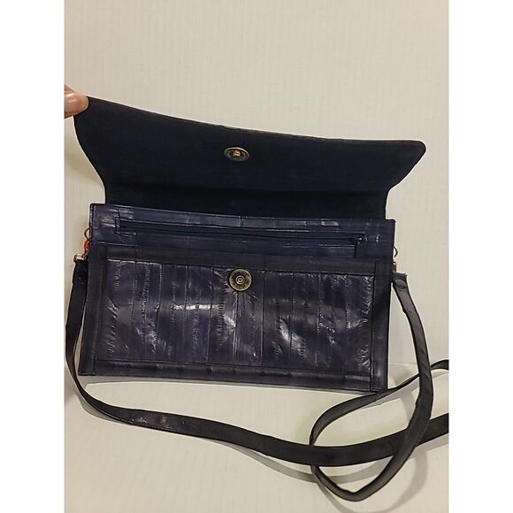 Eel‎ Skin Purse Lot Bright Blue, Violet, Black, Wine Clutch Wallet Bag